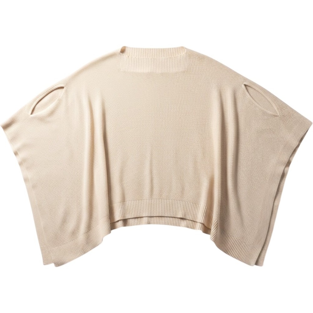 Lululemon Forward Fold Poncho Cream Beige Waffle Knit Cashmere Blend OS